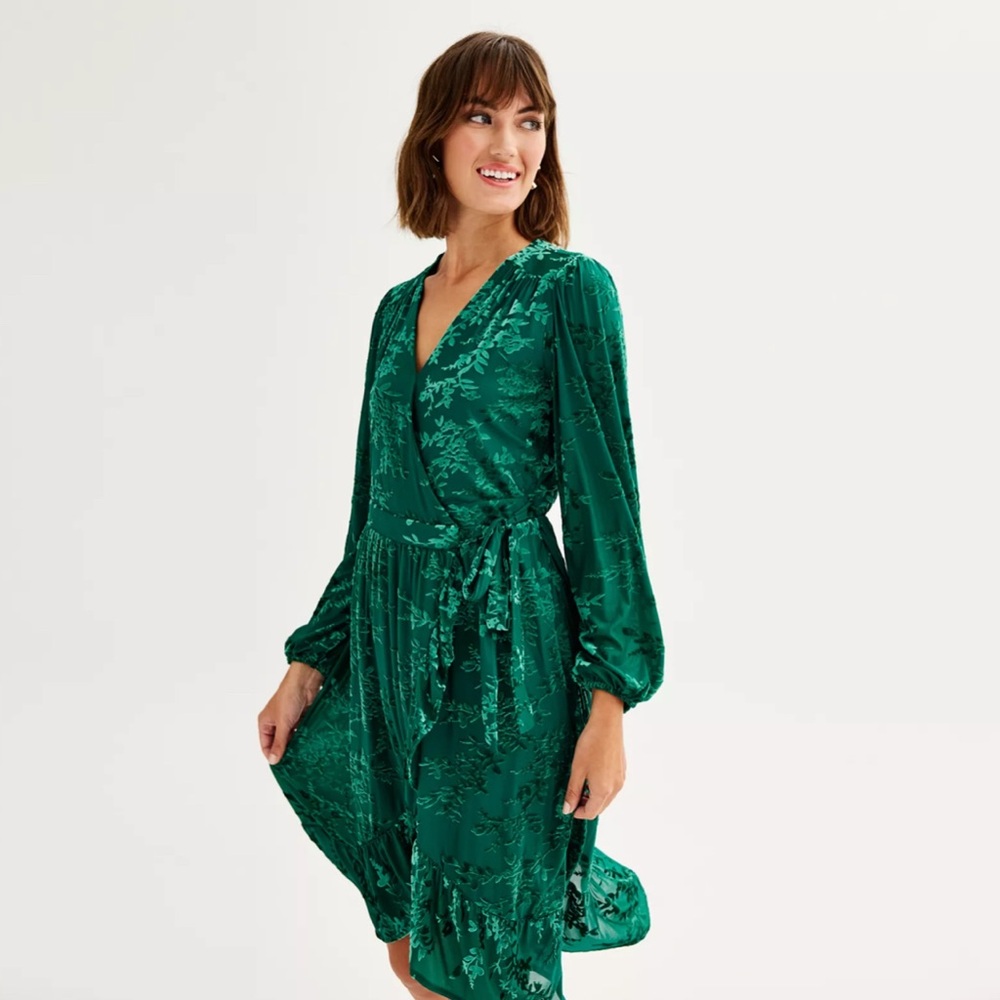 Draper James Green Long Sleeve Dress